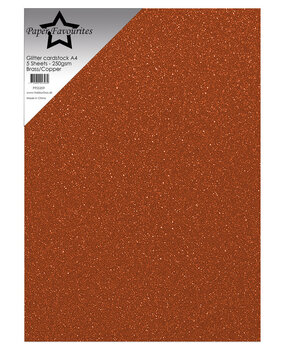Paper Favourites Glitter Cardstock A4 Brass/Copper 250gsm (5pcs) (PFSS209)