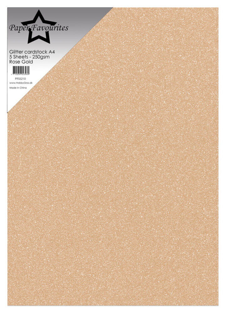 Paper Favourites Glitter Cardstock A4 Rose Gold 250gsm (5pcs) (PFSS210) Paper Favourites Glitter Cardstock A4 Rose Gold 250gsm (5pcs) (PFSS210)