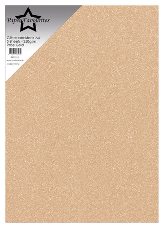 Paper Favourites Glitter Cardstock A4 Rose Gold 250gsm (5pcs) (PFSS210) Paper Favourites Glitter Cardstock A4 Rose Gold 250gsm (5pcs) (PFSS210)