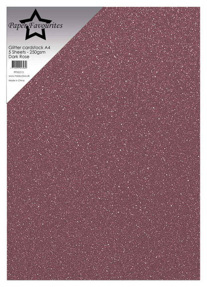 Paper Favourites Glitter Cardstock A4 Dark Rose 250gsm (5pcs) (PFSS213) Paper Favourites Glitter Cardstock A4 Dark Rose 250gsm (5pcs) (PFSS213)