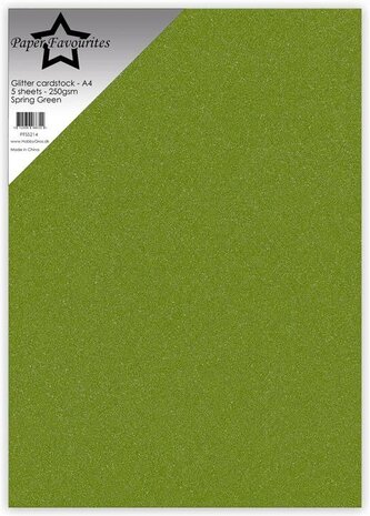 Paper Favourites Glitter Cardstock A4 Spring Green 250gsm (5pcs) (PFSS214) Paper Favourites Glitter Cardstock A4 Spring Green 250gsm (5pcs) (PFSS214)