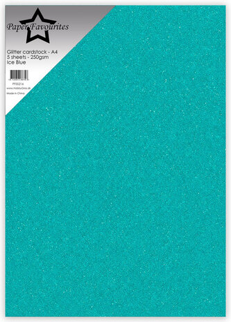 Paper Favourites Glitter Cardstock A4 Ice Blue 250gsm (5pcs) (PFSS216) Paper Favourites Glitter Cardstock A4 Ice Blue 250gsm (5pcs) (PFSS216)