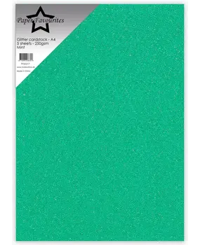 Paper Favourites Glitter Cardstock A4 Mint 250gsm (5pcs) (PFSS217)