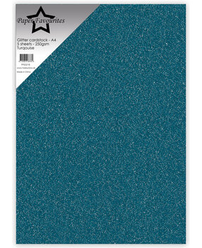 Paper Favourites Glitter Cardstock A4 Turqouise 250gsm (5pcs) (PFSS218)