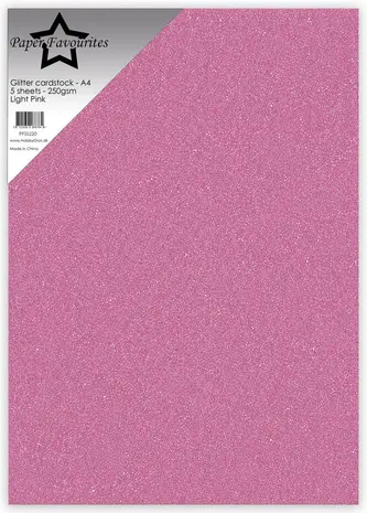 Paper Favourites Glitter Cardstock A4 Light Pink 250gsm (5pcs) (PFSS220) Paper Favourites Glitter Cardstock A4 Light Pink 250gsm (5pcs) (PFSS220)