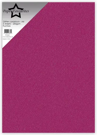 Paper Favourites Glitter Cardstock A4 Fuchsia 250gsm (5pcs) (PFSS221) Paper Favourites Glitter Cardstock A4 Fuchsia 250gsm (5pcs) (PFSS221)