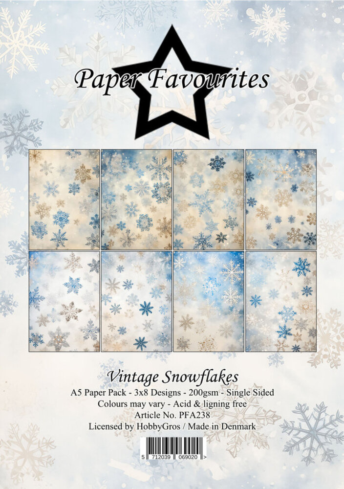Paper Favourites Vintage Snowflakes A5 Paper Pack (PFA238) Paper Favourites Vintage Snowflakes A5 Paper Pack (PFA238)