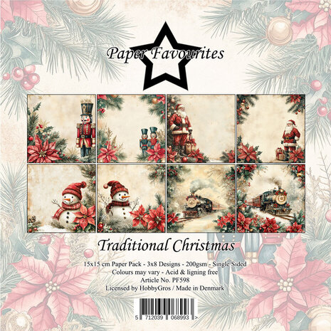 Paper Favourites Traditional Christmas 6x6 Inch Paper Pad (PF598) Paper Favourites Traditional Christmas 6x6 Inch Paper Pad (PF598)