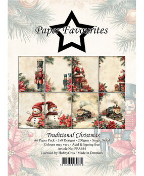 Paper Favourites Traditional Christmas A6 Paper Pack (PFA644)