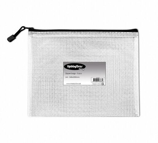 HobbyGross Storage Transparent A4+ Zip Bag (3pcs) (SS143) HobbyGross Storage Transparent A4+ Zip Bag (3pcs) (SS143)