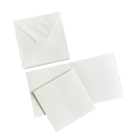 HobbyGross Storage Cards & Envelopes 10x10cm Snow White (50pcs) (SS127)