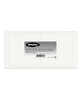 HobbyGross Storage Cards & Envelopes 13,5x13,5cm Pure White (50pcs) (SS121)