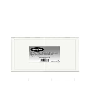 HobbyGross Storage Cards & Envelopes 7,6x7,6cm Pure White (50pcs) (SS142)