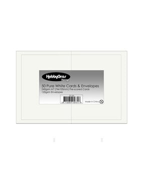 HobbyGross Storage Cards & Envelopes A7 Pure White (50pcs) (SS130)