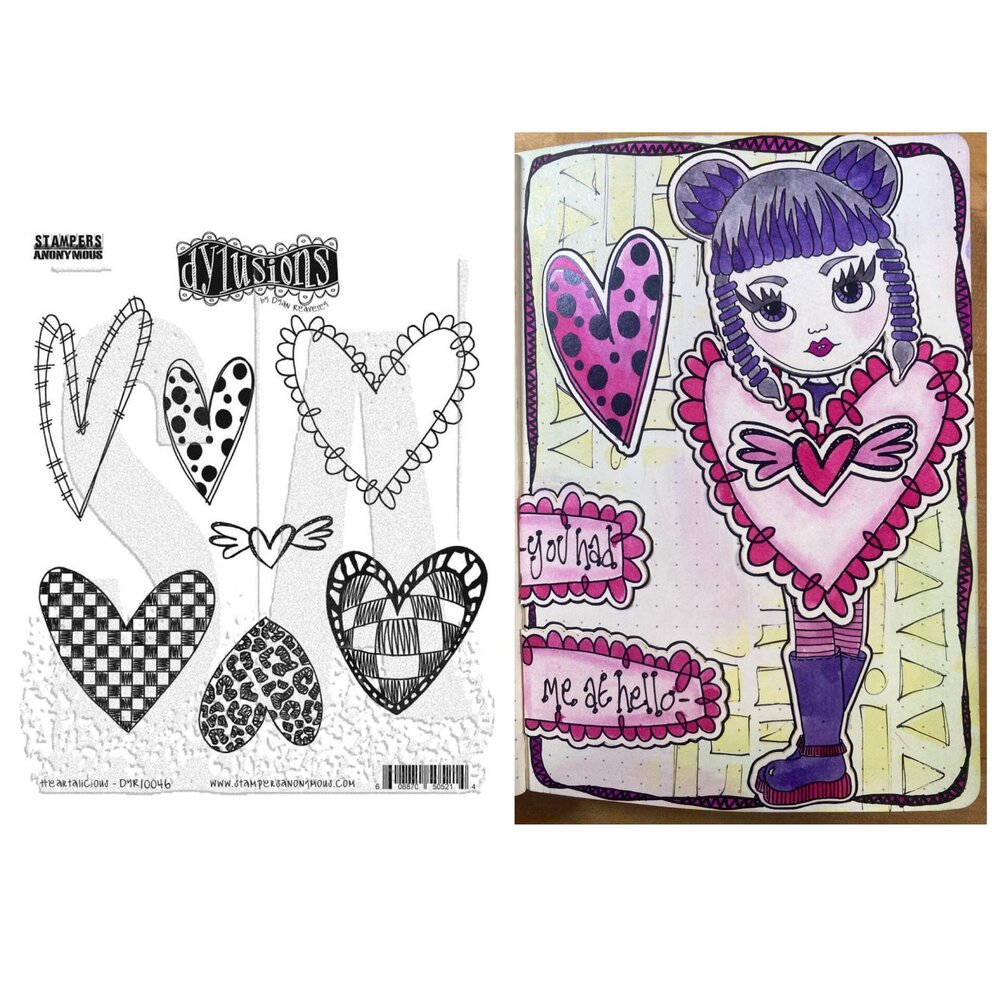 Ranger Dylusions Heartalicious Cling Stamps (DYR10046) Ranger Dylusions Heartalicious Cling Stamps (DYR10046)