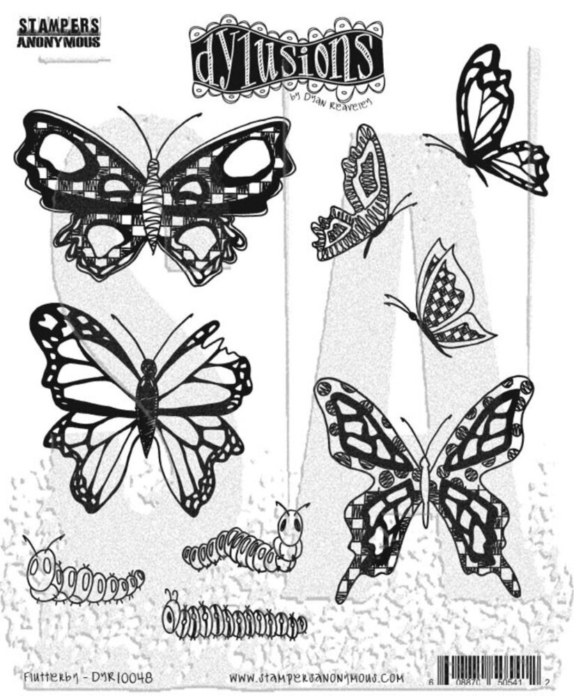 Ranger Dylusions Flutterby Cling Stamps (DYR10048) Ranger Dylusions Flutterby Cling Stamps (DYR10048)