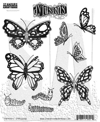 Ranger Dylusions Flutterby Cling Stamps (DYR10048) Ranger Dylusions Flutterby Cling Stamps (DYR10048)