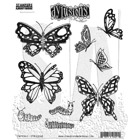 Ranger Dylusions Flutterby Cling Stamps (DYR10048) Ranger Dylusions Flutterby Cling Stamps (DYR10048)