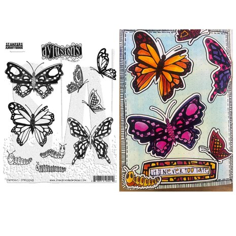 Ranger Dylusions Flutterby Cling Stamps (DYR10048) Ranger Dylusions Flutterby Cling Stamps (DYR10048)