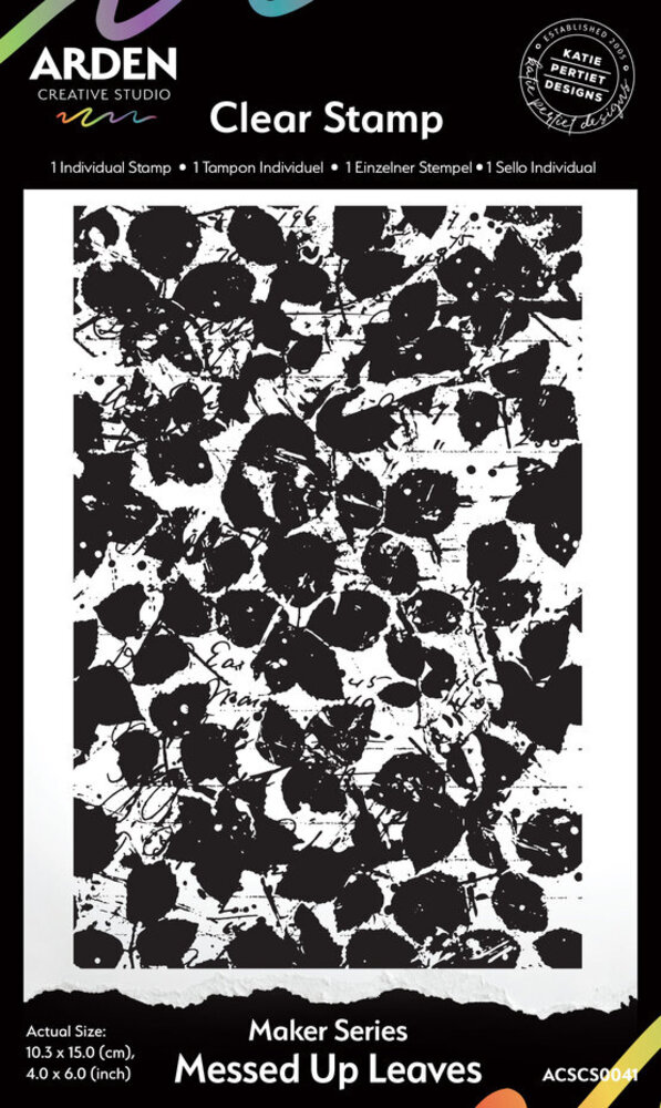 Arden Creative Studio Amber Ledgers Messed Up Leaves 4x6 Inch Background Stamp by Katie Pertiet (ACSCS0041) Arden Creative Studio Amber Ledgers Messed Up Leaves 4x6 Inch Background Stamp by Katie Pertiet (ACSCS0041)