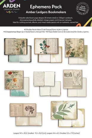 Arden Creative Studio Amber Ledgers Ephemera Pack Bookmakers by Katie Pertiet (ACSEP0018) Arden Creative Studio Amber Ledgers Ephemera Pack Bookmakers by Katie Pertiet (ACSEP0018)