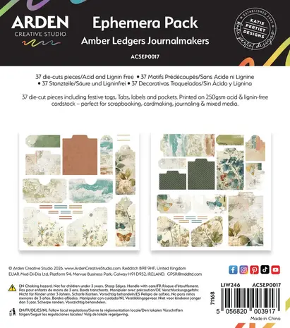 Arden Creative Studio Amber Ledgers Ephemera Pack Journalmakers (37pcs) by Katie Pertiet (ACSEP0017) Arden Creative Studio Amber Ledgers Ephemera Pack Journalmakers (37pcs) by Katie Pertiet (ACSEP0017)