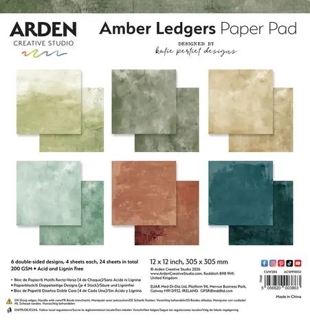Arden Creative Studio Amber Ledgers 12x12 Inch Paper Pad Solids by Katie Pertiet (ACSPP0032) Arden Creative Studio Amber Ledgers 12x12 Inch Paper Pad Solids by Katie Pertiet (ACSPP0032)