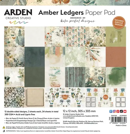 Arden Creative Studio Amber Ledgers 12x12 Inch Paper Pad by Katie Pertiet (ACSPP0031) Arden Creative Studio Amber Ledgers 12x12 Inch Paper Pad by Katie Pertiet (ACSPP0031)