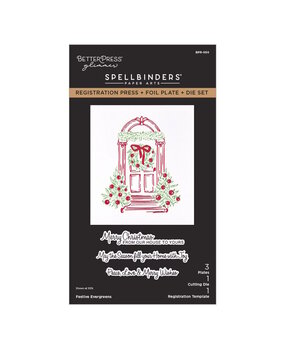 Spellbinders Create Your Way Holiday Festive Evergreens Registration Press + Foil Plate & Die Set (BPR-050)