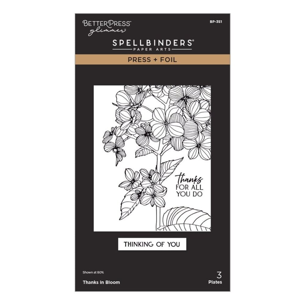 Spellbinders Create Your Way Everyday Thanks in Bloom Press + Foil Plate (BP-351)