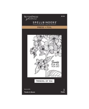 Spellbinders Create Your Way Everyday Thanks in Bloom Press + Foil Plate (BP-351)