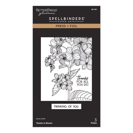 Spellbinders Create Your Way Everyday Thanks in Bloom Press + Foil Plate (BP-351)
