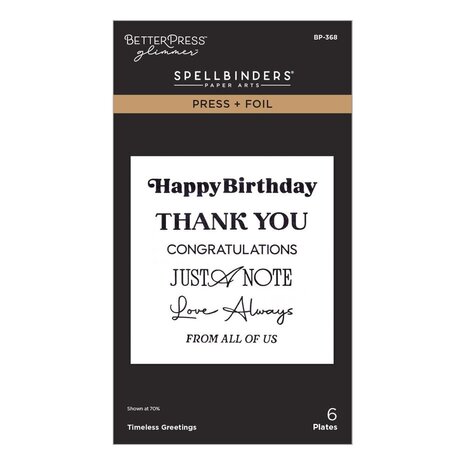 Spellbinders Create Your Way Everyday Timeless Greetings Press + Foil Plate (BP-368)