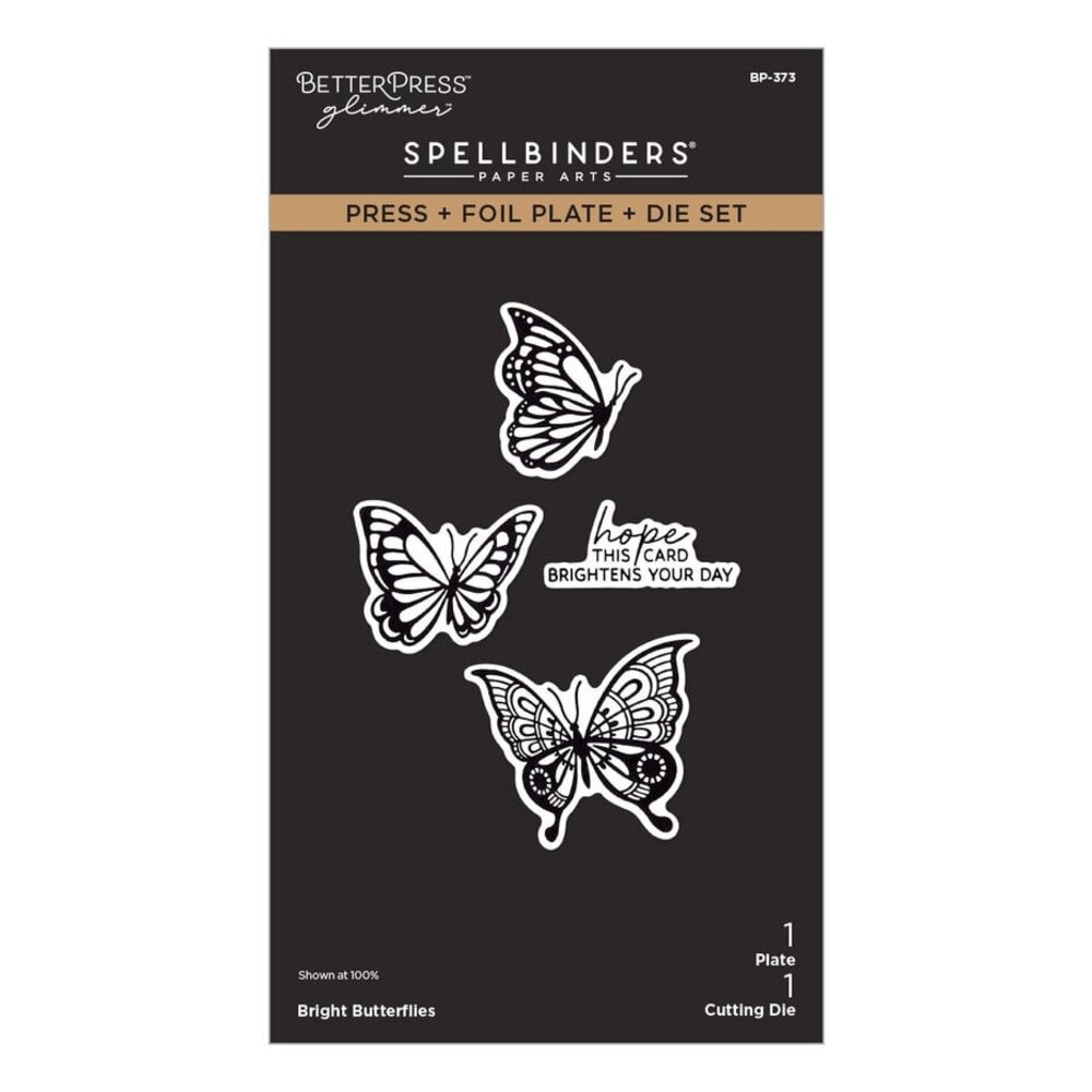 Spellbinders Create Your Way Everyday Bright Butterflies Press + Foil Plate & Die Set (BP-373)