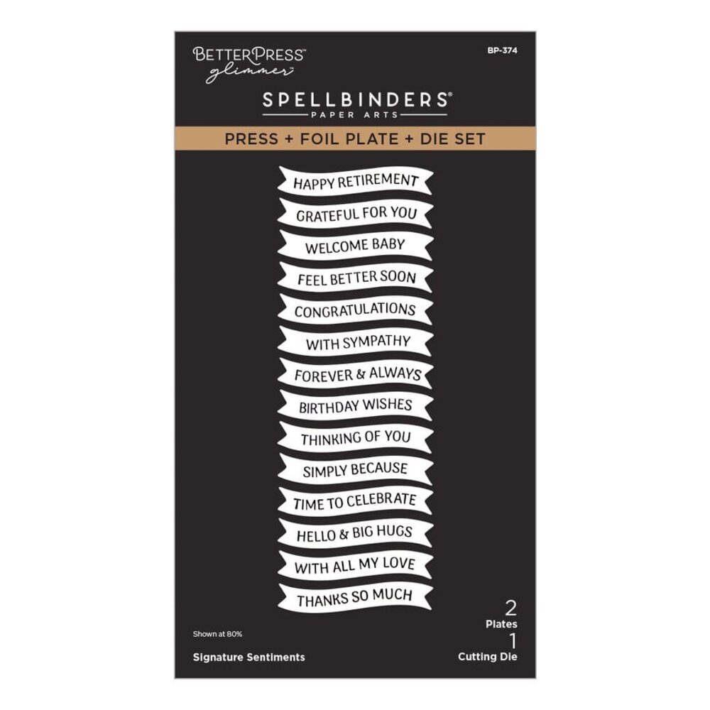 Spellbinders Create Your Way Everyday Signature Sentiments Press + Foil Plate & Die Set (BP-374)