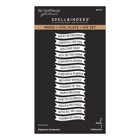 Spellbinders Create Your Way Everyday Signature Sentiments Press + Foil Plate & Die Set (BP-374)