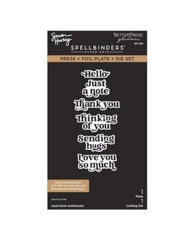 Spellbinders Simon's Sentiments Must-Have Sentiments Press + Foil Plate & Die Set (BP-390)