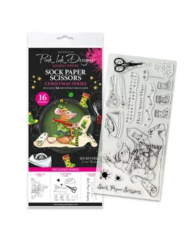 Pink Ink Designs Christmas Series Sock Paper Scissors Clear Stamps (07-0023-PI) Pink Ink Designs Christmas Series Sock Paper Scissors Clear Stamps (07-0023-PI)