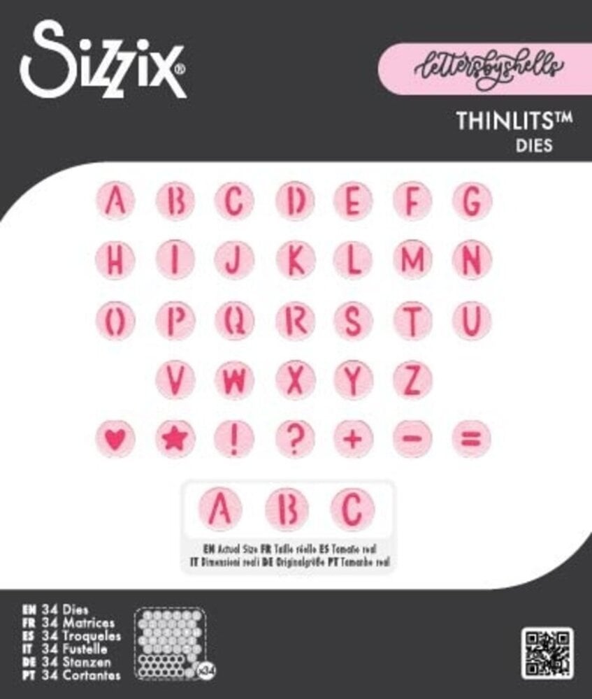 Sizzix Thinlits Die Alphabet Beads (34pcs) by Letters by Shells (667199) Sizzix Thinlits Die Alphabet Beads (34pcs) by Letters by Shells (667199)