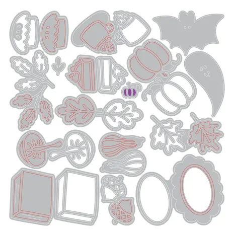 Sizzix Thinlits Die Cozy Fall Favorites (16pcs) by Letters by Shells (667200) Sizzix Thinlits Die Cozy Fall Favorites (16pcs) by Letters by Shells (667200)