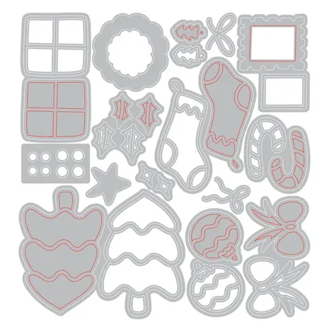 Sizzix Thinlits Die Holiday Cheer (15pcs) by Letters by Shells (667201) Sizzix Thinlits Die Holiday Cheer (15pcs) by Letters by Shells (667201)