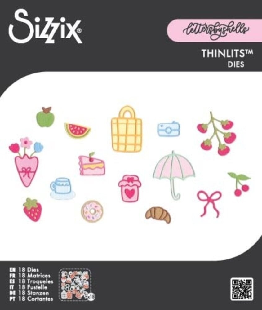 Sizzix Thinlits Die Picnic Treats (18pcs) by Letters by Shells (667202) Sizzix Thinlits Die Picnic Treats (18pcs) by Letters by Shells (667202)