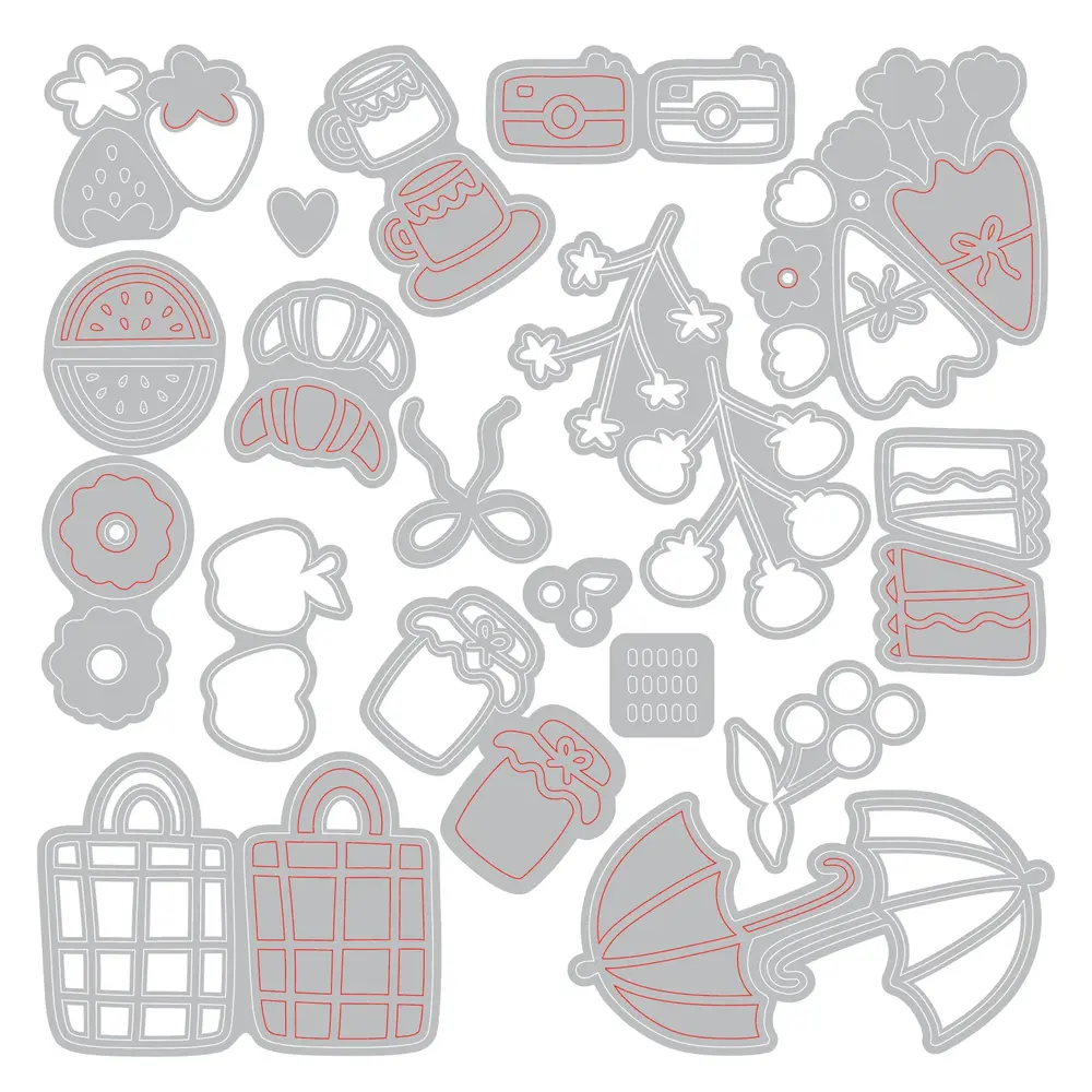 Sizzix Thinlits Die Picnic Treats (18pcs) by Letters by Shells (667202) Sizzix Thinlits Die Picnic Treats (18pcs) by Letters by Shells (667202)