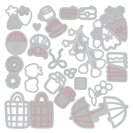 Sizzix Thinlits Die Picnic Treats (18pcs) by Letters by Shells (667202) Sizzix Thinlits Die Picnic Treats (18pcs) by Letters by Shells (667202)