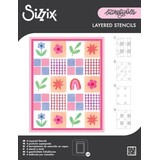 Sizzix Layered Stencils A6 Flowers & Stripe Pattern (4pcs) by Letters by Shells (667204)