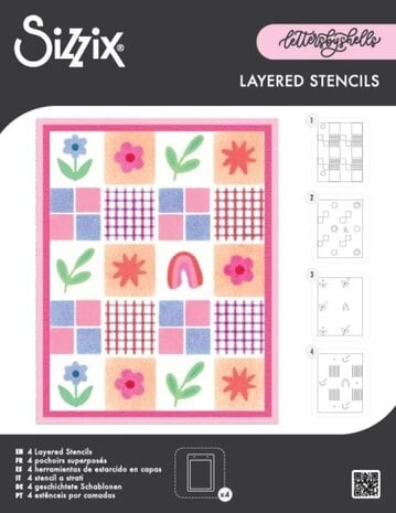 Sizzix Layered Stencils A6 Flowers & Stripe Pattern (4pcs) by Letters by Shells (667204) Sizzix Layered Stencils A6 Flowers & Stripe Pattern (4pcs) by Letters by Shells (667204)