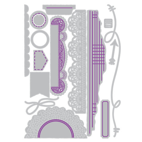 Sizzix Thinlits Die Border Clusters (16pcs) by Vicki Boutin (667186) Sizzix Thinlits Die Border Clusters (16pcs) by Vicki Boutin (667186)