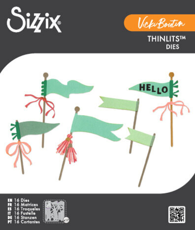 Sizzix Thinlits Die Layering Pennant Flags (16pcs) by Vicki Boutin (667187) Sizzix Thinlits Die Layering Pennant Flags (16pcs) by Vicki Boutin (667187)