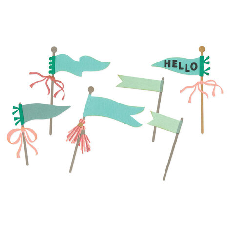 Sizzix Thinlits Die Layering Pennant Flags (16pcs) by Vicki Boutin (667187) Sizzix Thinlits Die Layering Pennant Flags (16pcs) by Vicki Boutin (667187)