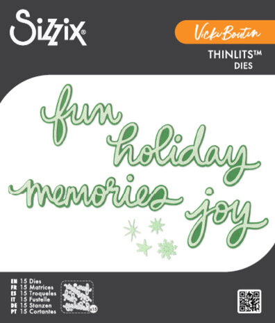 Sizzix Thinlits Die Vicki Holiday Script (15pcs) by Vicki Boutin (667189) Sizzix Thinlits Die Vicki Holiday Script (15pcs) by Vicki Boutin (667189)